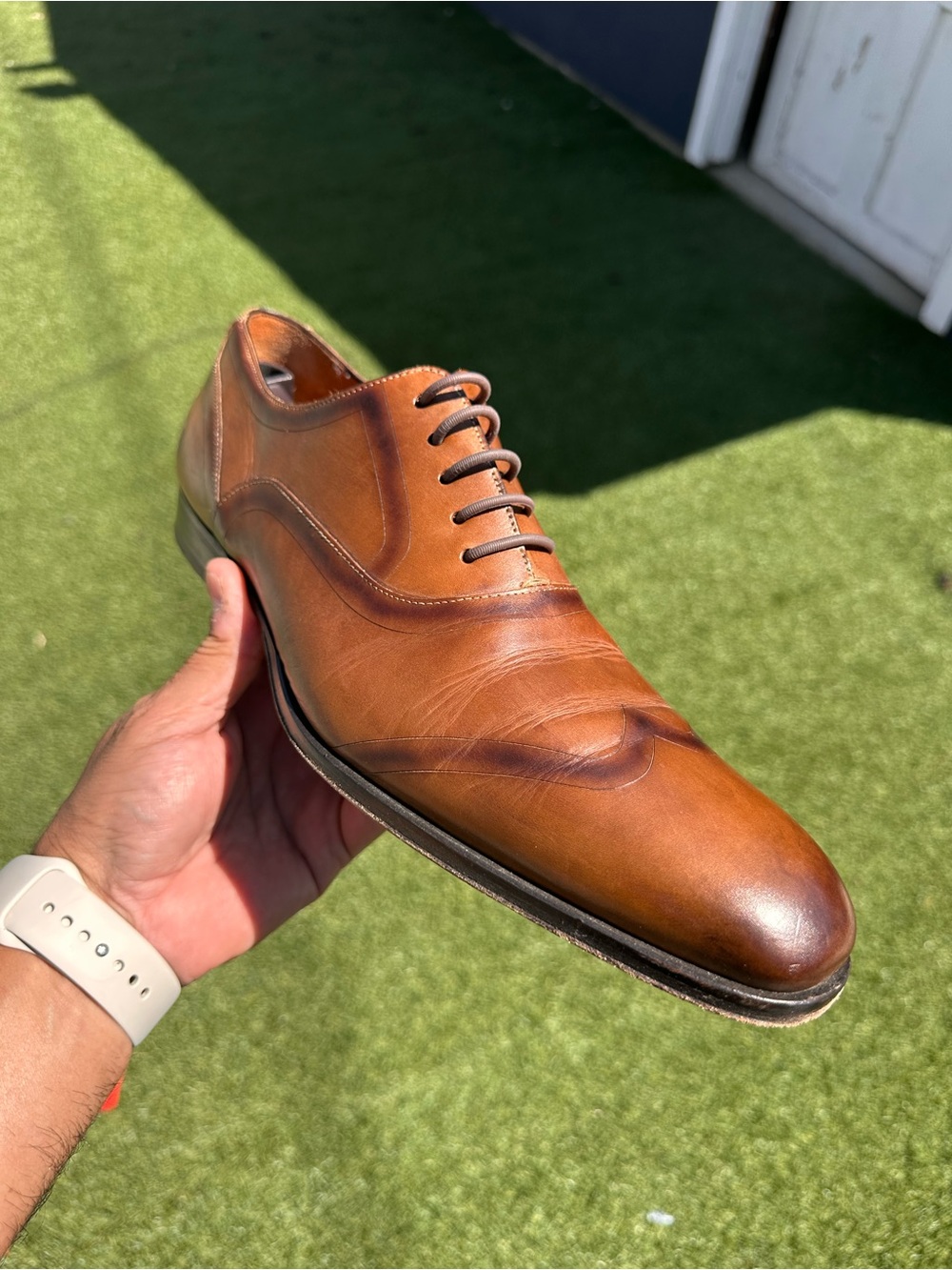 Mezlan Cognac Leather Oxford Dress Shoe